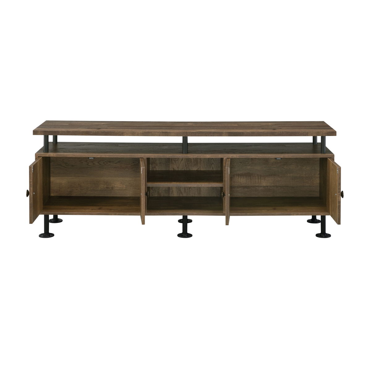 Ensata II - TV Stand - Rustic Oak & Black Finish ACME 