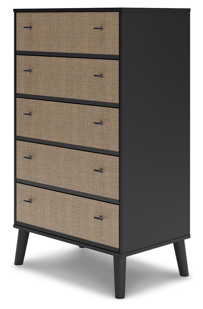 Charlang - Black / Gray - Five Drawer Chest - Tony's Home Furnishings