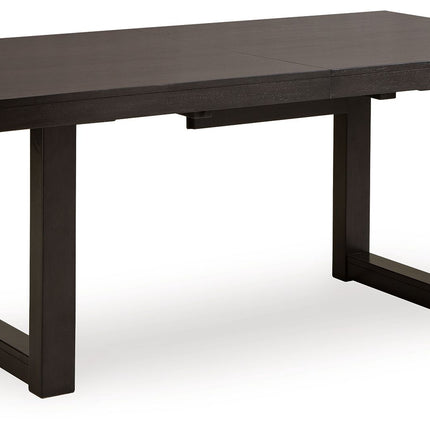 Neymorton - Dark Grayish Brown - Rectangular Dining Room Butterfly Extension Table Signature Design by Ashley® 