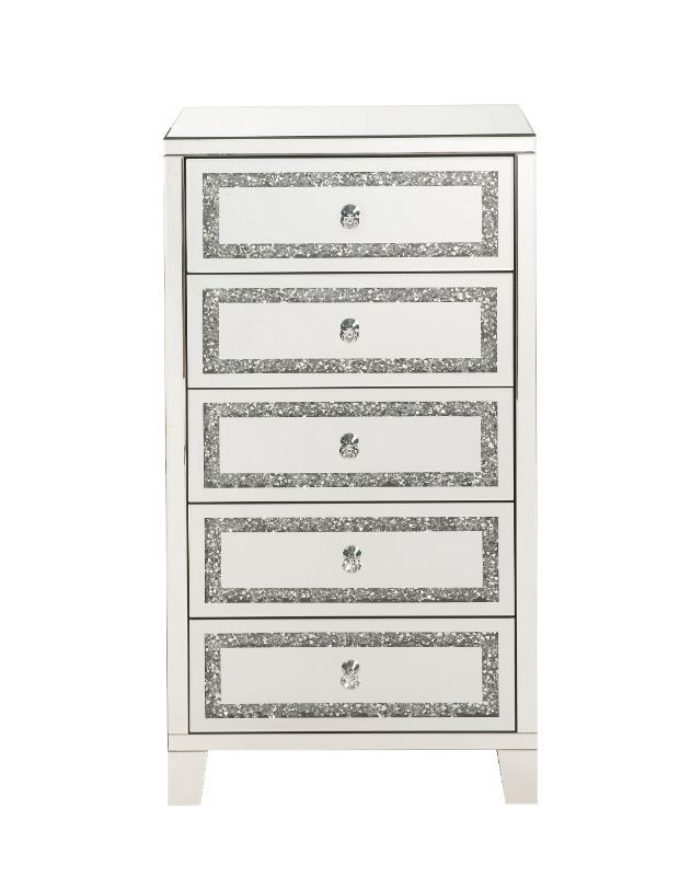 Noor - Cabinet - Mirrored & Faux Diamonds Inlay ACME 