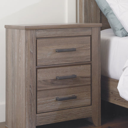 Zelen - Warm Gray - Two Drawer Night Stand Ashley Furniture 