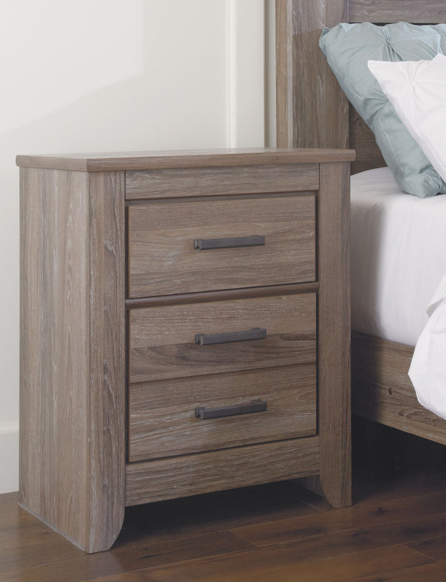 Zelen - Warm Gray - Two Drawer Night Stand Ashley Furniture 