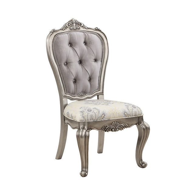 Ariadne - Side Chair (Set of 2) - Velvet & Antique Platinum - Tony's Home Furnishings