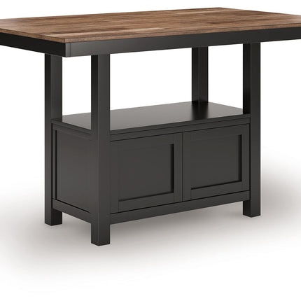 Wildenauer - Brown / Black - Rectangular Dining Room Counter Table Signature Design by Ashley® 