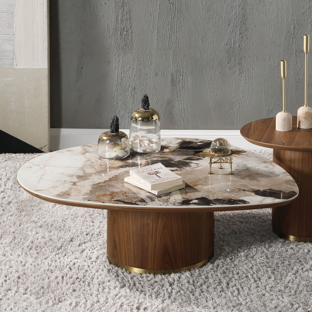 Willene - Coffee Table With Ceramic Top - Walnut - Tony's Home Furnishings