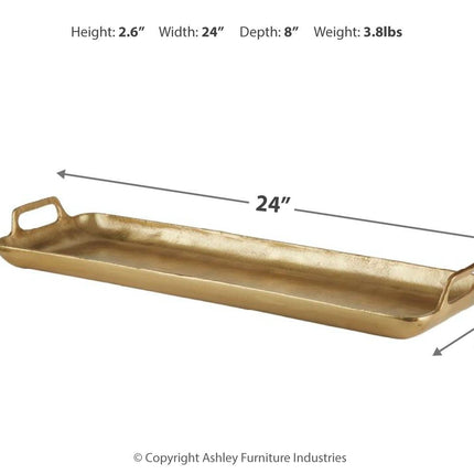 Posy - Gold Finish - Tray Ashley Furniture 