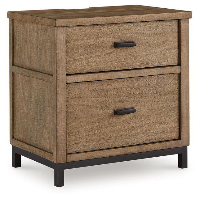 Tomtyn - Light Brown - Two Drawer Night Stand Benchcraft® 