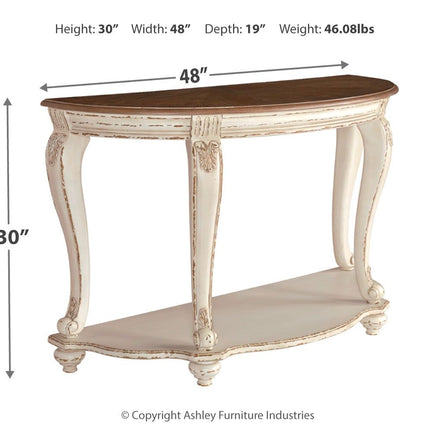 Realyn - White / Brown - Sofa Table Ashley Furniture 