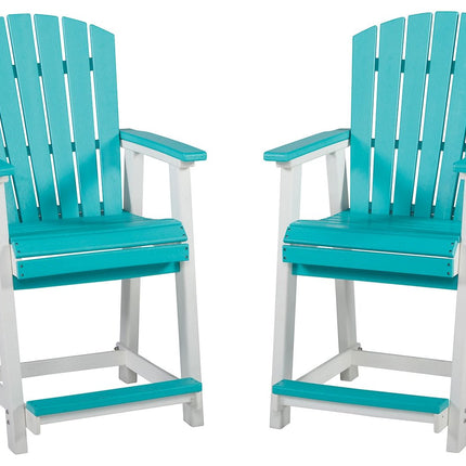 Eisely - Turquoise / White - Barstool (Set of 2) Ashley Furniture 