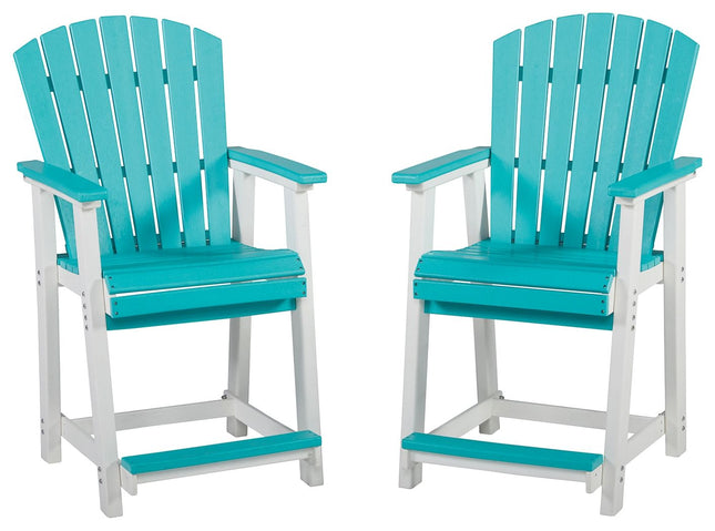 Eisely - Turquoise / White - Barstool (Set of 2) Ashley Furniture 