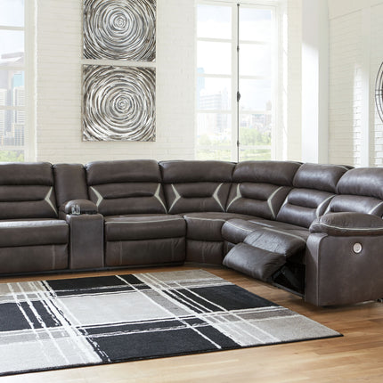 Kincord - Midnight - 5 Pc. - Left Arm Facing Power Sofa With Console 4 Pc Sectional, Rocker Recliner Signature Design by Ashley® 