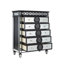 Varian II - Chest - Black Velvet & Black & Sliver Finish ACME 