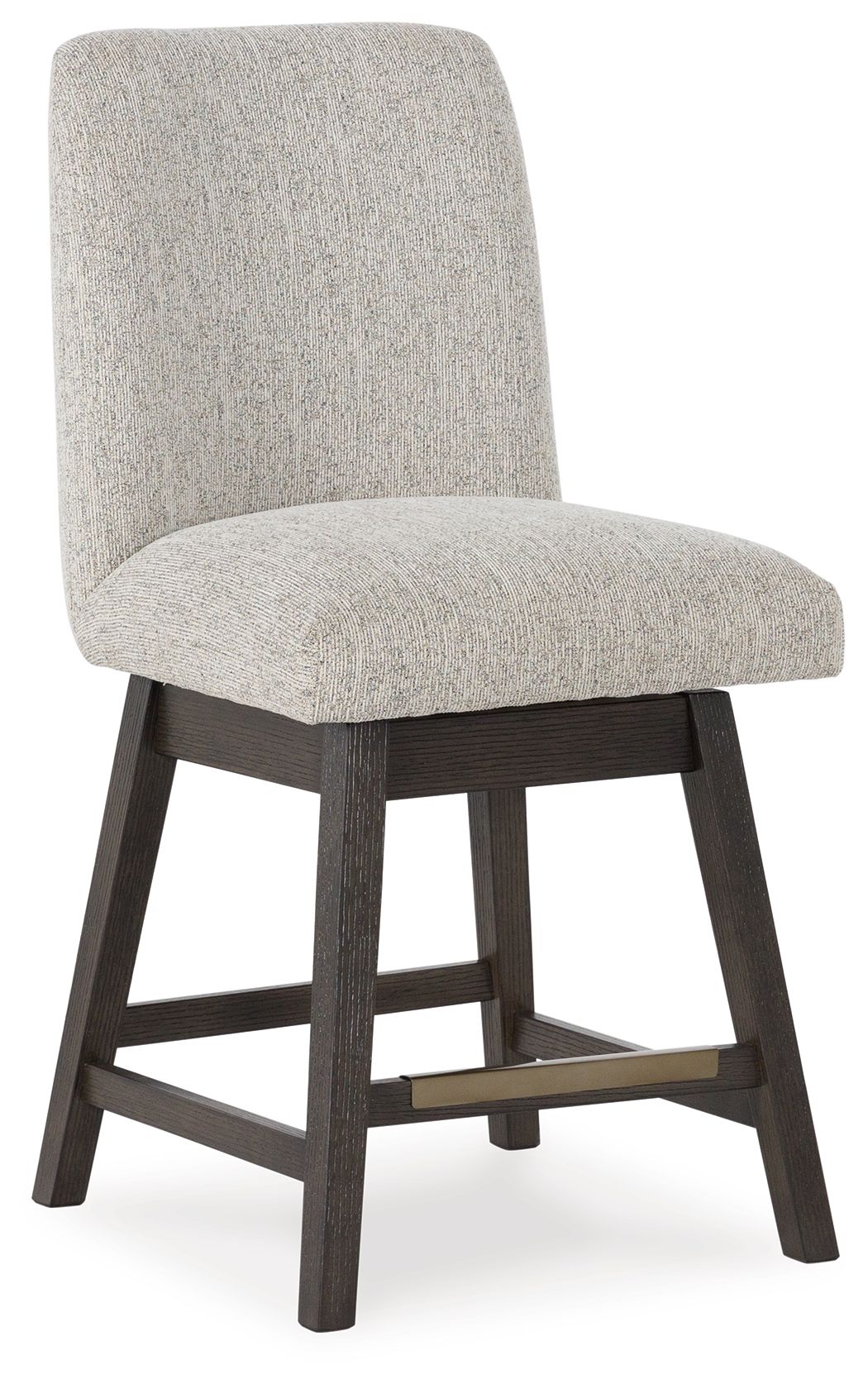 Burkhaus - Beige / Dark Brown - Upholstered Swivel Barstool (Set of 2) - Tony's Home Furnishings