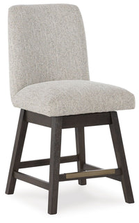 Thumbnail for Burkhaus - Beige / Dark Brown - Upholstered Swivel Barstool (Set of 2) - Tony's Home Furnishings