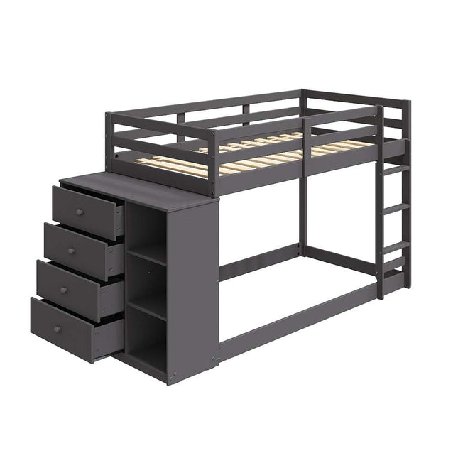 Gaston - Twin Over Twin Bunk Bed - Gray Finish ACME 