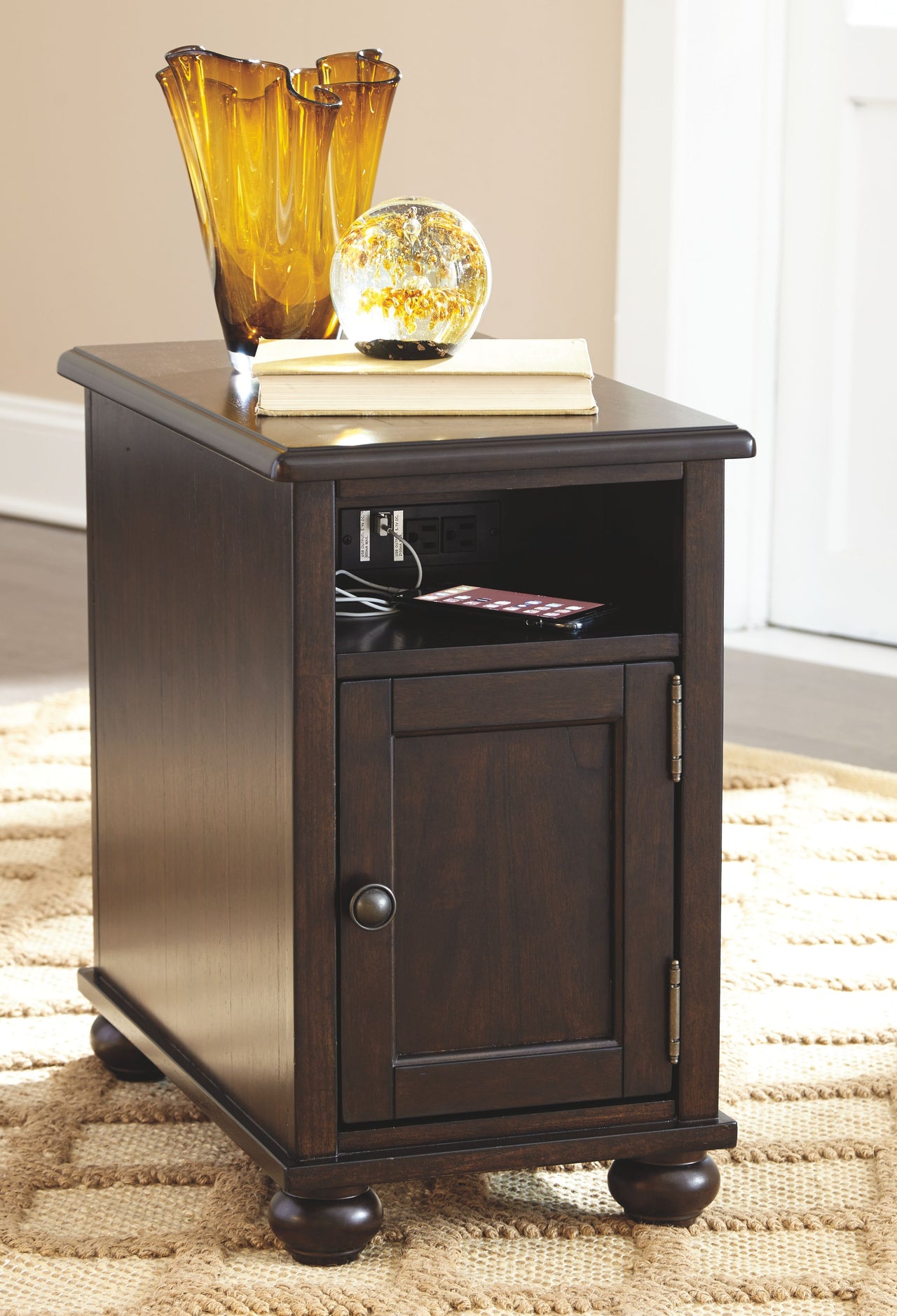 Barilanni - Dark Brown - Chair Side End Table - Tony's Home Furnishings