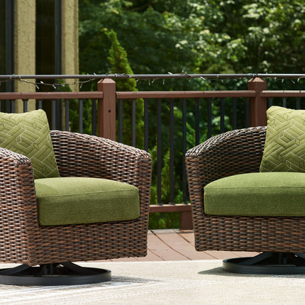 Horizon Hall - Brown / Green - Swivel Lounge With Cushion Signature Design by Ashley® 