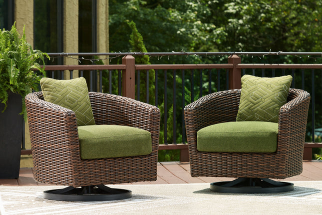 Horizon Hall - Brown / Green - Swivel Lounge With Cushion Signature Design by Ashley® 