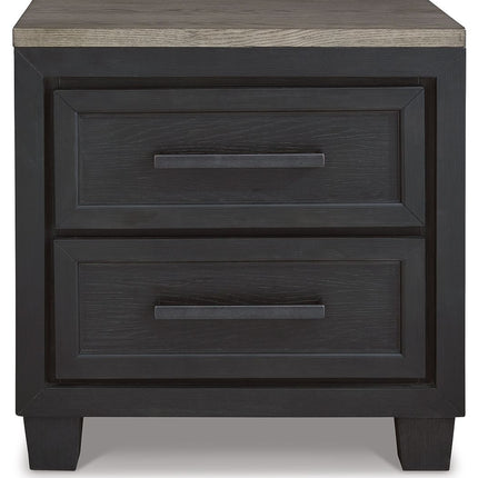 Foyland - Black / Brown - Two Drawer Night Stand Signature Design by Ashley® 