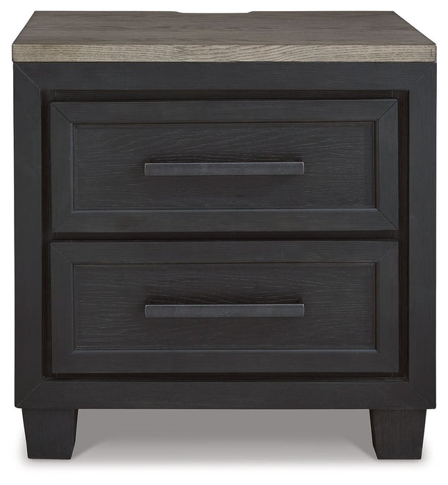 Foyland - Black / Brown - Two Drawer Night Stand Signature Design by Ashley® 