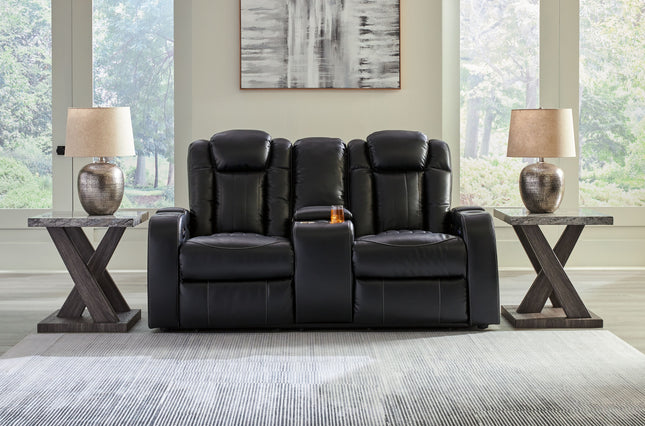 Caveman Den - Midnight - Power Reclining Loveseat With Console/ Adj Hdrst Signature Design by Ashley® 