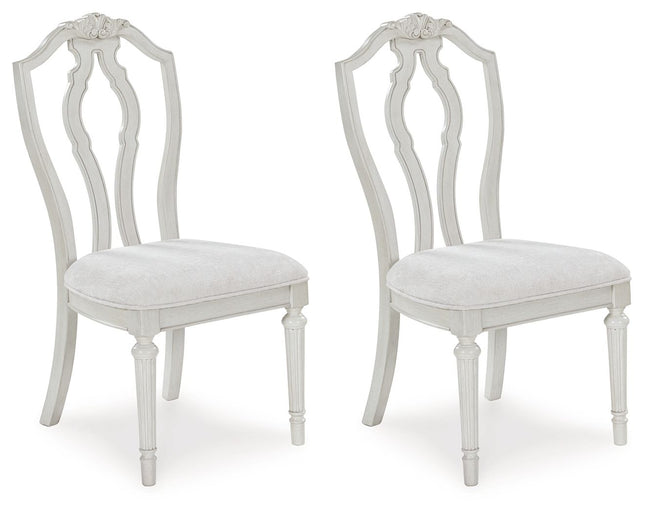 Montelaine - Antique White - Dining Upholstered Side Chair (Set of 2) Benchcraft® 