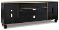 Thumbnail for Foyland - Black / Brown - Xl TV Stand W/Fireplace Option - Tony's Home Furnishings