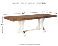 Valebeck - White / Brown - Rectangular Dining Room Table Signature Design by Ashley® 