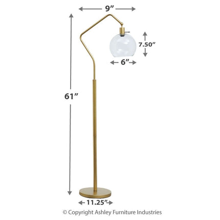 Marilee - Antique Brass Finish - Metal Floor Lamp Ashley Furniture 