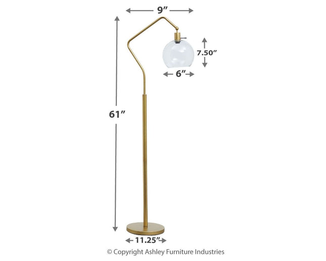 Marilee - Antique Brass Finish - Metal Floor Lamp Ashley Furniture 