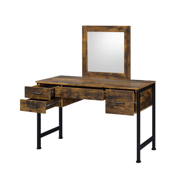 Juvanth - Vanity Desk - Rustic Oak & Black Finish ACME 