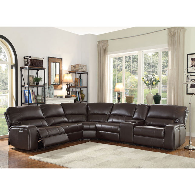 Saul - Power Motion Sectional Sofa - Espresso - Tony's Home Furnishings