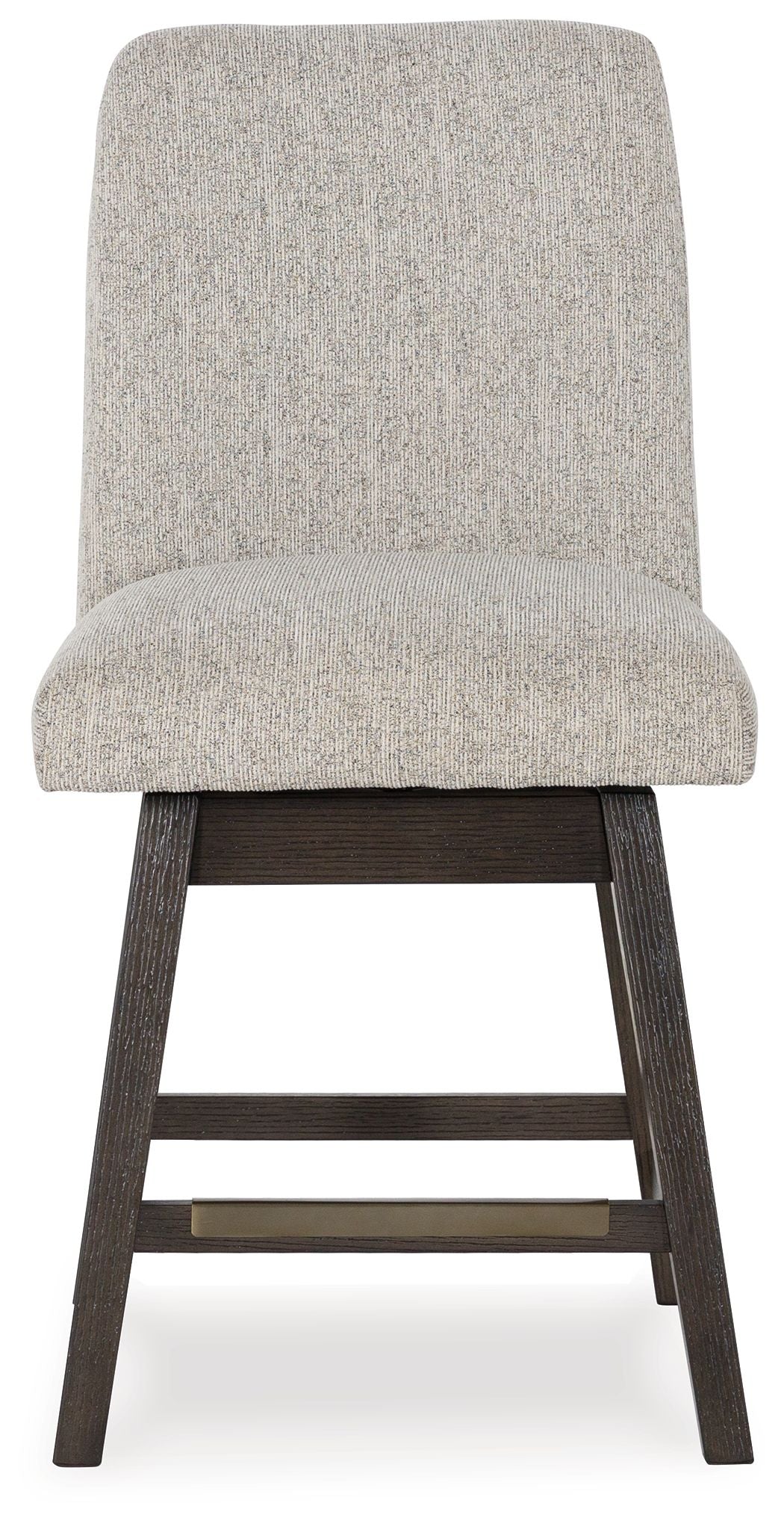 Burkhaus - Beige / Dark Brown - Upholstered Swivel Barstool (Set of 2) - Tony's Home Furnishings