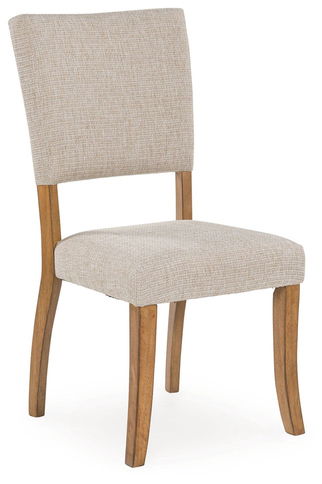 Rybergston - Light Brown - Dining Upholstered Side Chair (Set of 2) Signature Design by Ashley® 