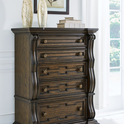 Maylee - Dark Brown - Five Drawer Chest Signature Design by Ashley® 