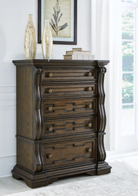 Maylee - Dark Brown - Five Drawer Chest Signature Design by Ashley® 