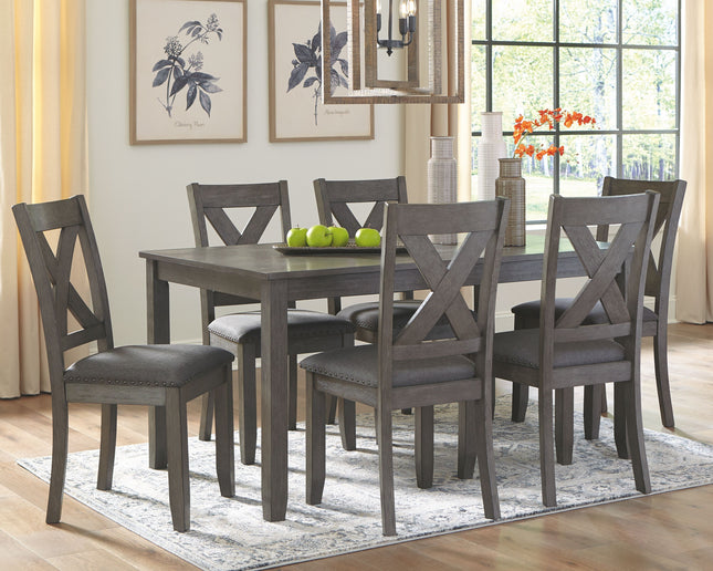 Caitbrook - Gray - Rect Drm Table Set (Set of 7) Signature Design by Ashley® 