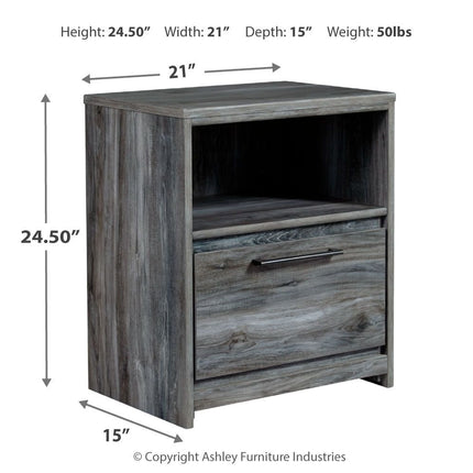 Baystorm - Gray - One Drawer Night Stand Ashley Furniture 