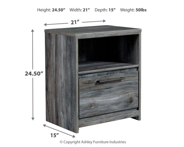 Baystorm - Gray - One Drawer Night Stand Ashley Furniture 