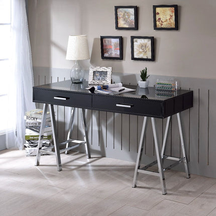 Coleen - Desk - Black High Gloss & Chrome Finish ACME 