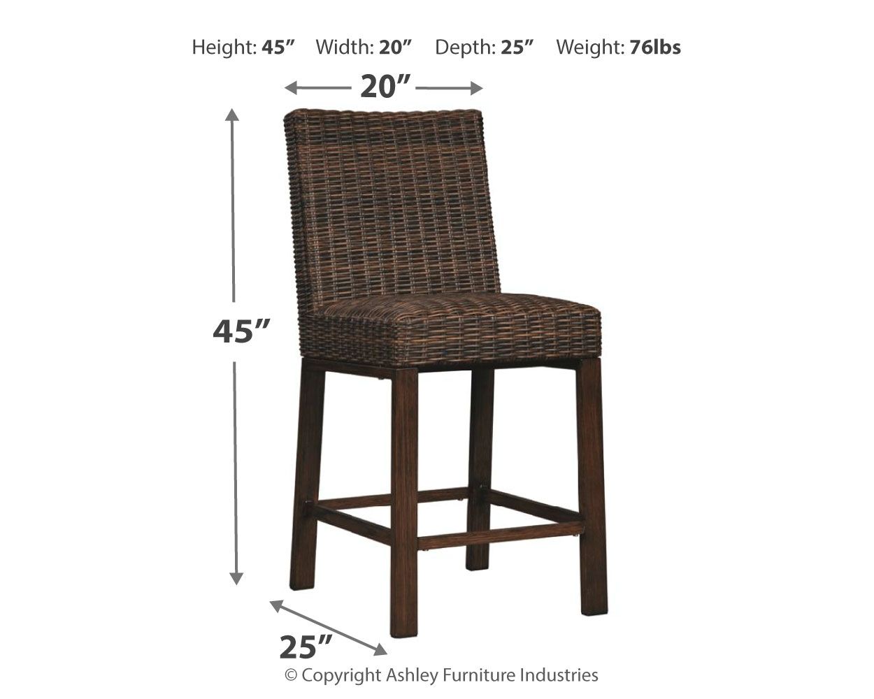 Paradise - Medium Brown - Barstool (Set of 2) Ashley Furniture 