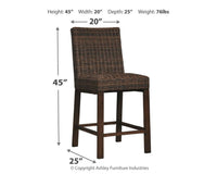 Paradise - Medium Brown - Barstool (Set of 2) Ashley Furniture 
