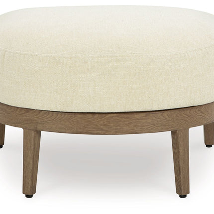 Serene Bay - Dark Brown / White - Ottoman With Cushion Signature Design by Ashley® 