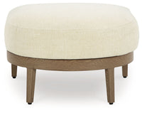 Serene Bay - Dark Brown / White - Ottoman With Cushion Signature Design by Ashley® 