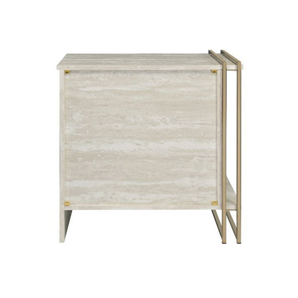 Tyeid - Accent Table - Antique White & Gold Finish ACME 