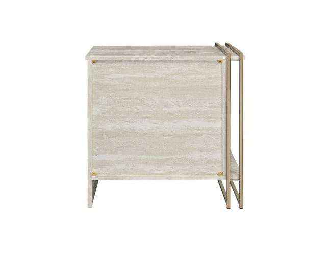 Tyeid - Accent Table - Antique White & Gold Finish ACME 