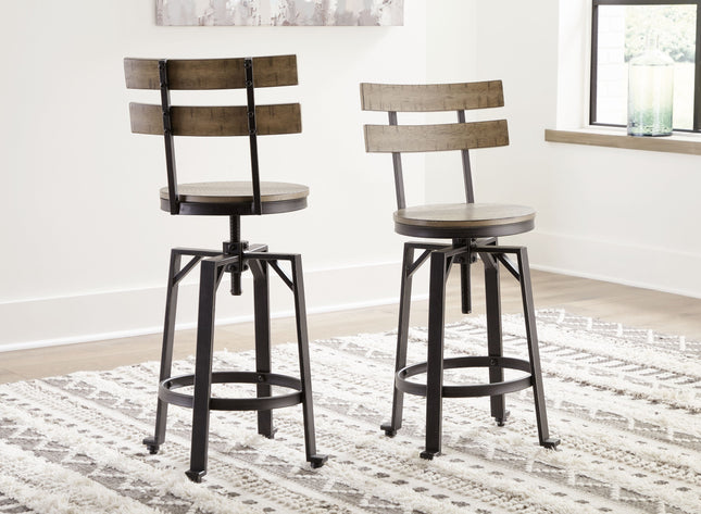 Lesterton - Light Brown / Black - Swivel Barstool (Set of 2) Signature Design by Ashley® 