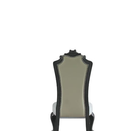 House - Delphine - Side Chair (Set of 2) - Two Tone Ivory Fabric, Beige PU & Charcoal Finish ACME 