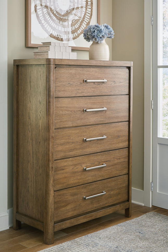 Cabalynn - Light Brown - Five Drawer Chest Signature Design by Ashley® 