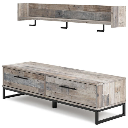 Neilsville - Whitewash - Bench With Coat Rack Signature Design by Ashley® 